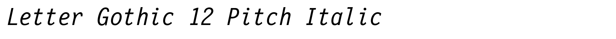 Letter Gothic 12 Pitch Italic image